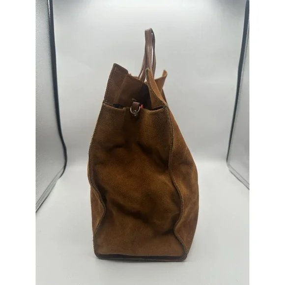 Clare V. Suede Brown Simple Tote Shoulder Bag - Picture 6 of 11